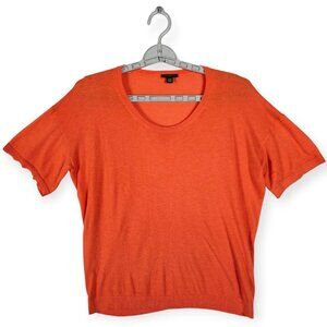 Ann Taylor Vibrant Orange Cashmere Blend Short Sleeve Knit Sweater Women's Size